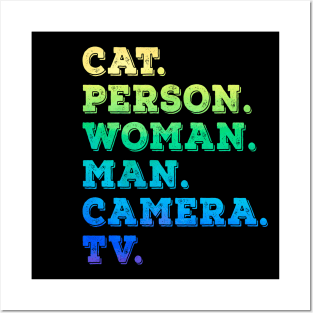 Cat Person Woman Man Camera Tv Posters and Art